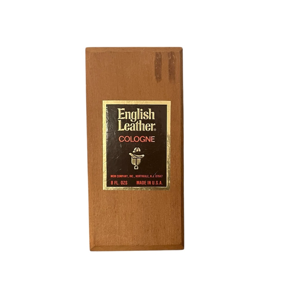 Vintage English Leather Cologne Wood Dovetail Collectible Decor Storage Box